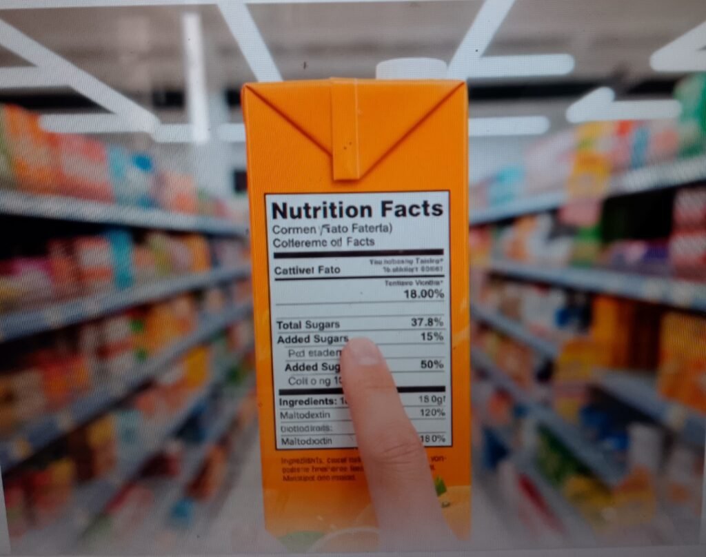 Label Detective is checking the label at grocery store